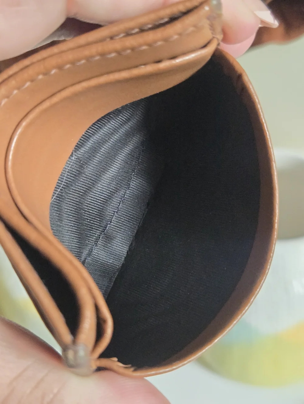 GUC Frame Brown Leather Slim Card Holder Wallet